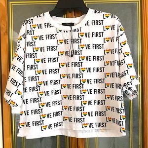 Mavi, Love First Oversized Cropped Unisex Tee Size XS